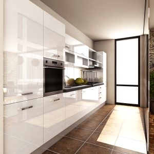 3d render of a modern kitchen